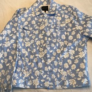 Juicy Couture Denim Jean Jacket (S) with Daisies